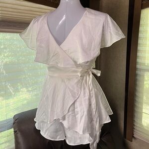 DO+BE White Wrap Romper
